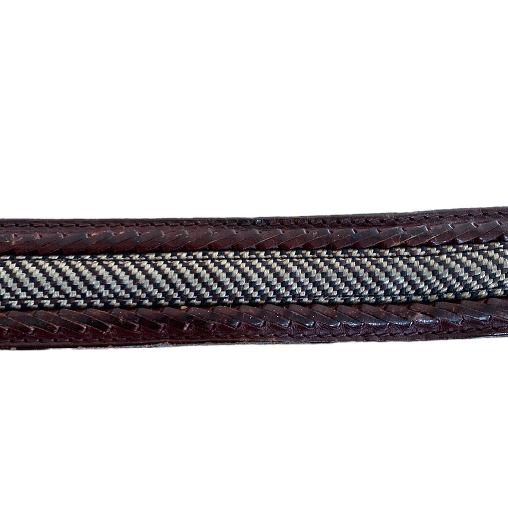 Belt Brighton Camden brown double braided leather belt with Brass buckle. 5 hole - Picture 9 of 12